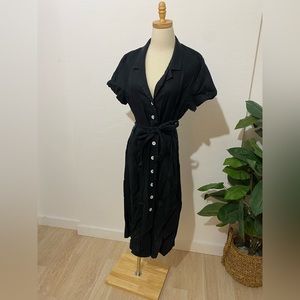 Brand New Quince Linen Black Dress size L